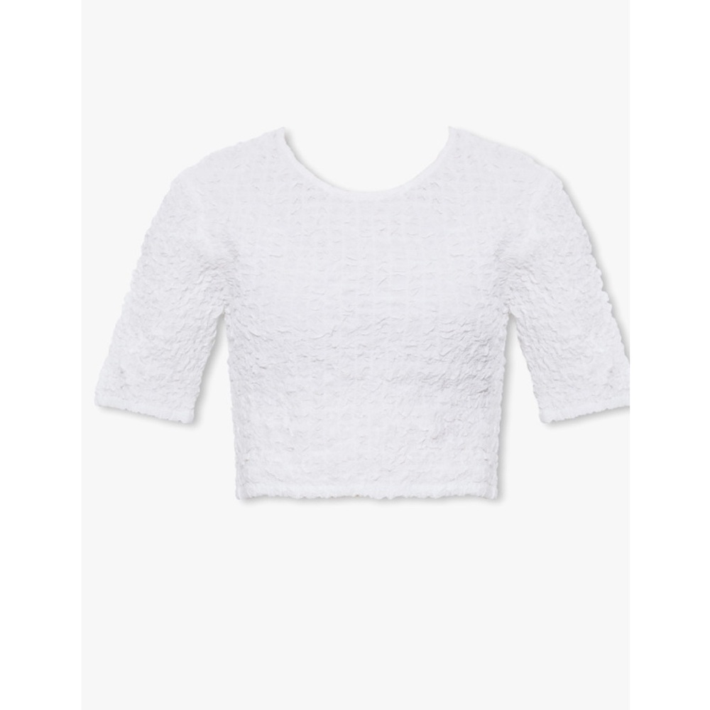 GANNI scoop back crop top